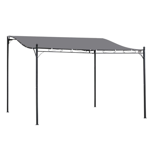 Premium Metal Wall Gazebo | Grey | 4x3 M Canopy | Best Quality
