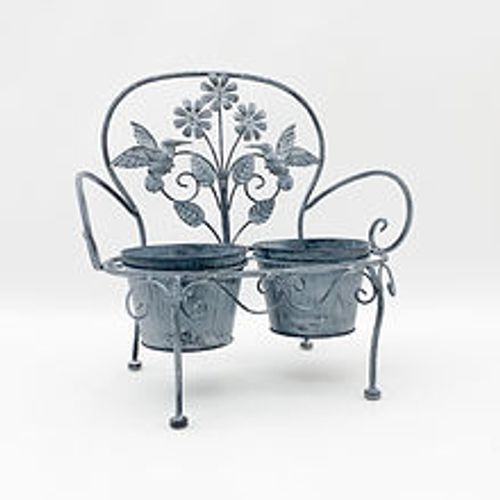 46CM STONE GREY DOUBLE PLANTER