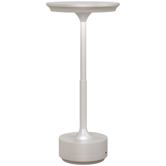 HOMCOM LED Cordless Table Lamp with Battery Operated for Bedroom, Silver