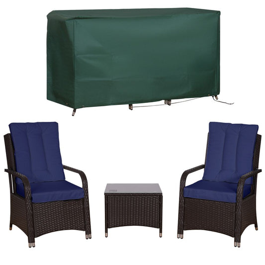 Outsunny Rattan 3PCs Chair Table Bistro Set Patio Set with Steel Frame
