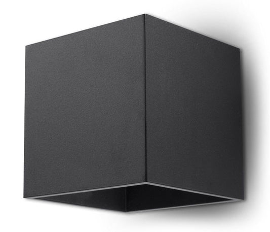 Wall lamp LED Quad SL.0057 SOLLUX Modern Lighting Sconce Black G9 1-Light Aluminium Square for The Kitchen and The Bedroom