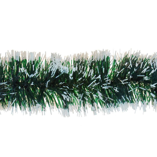 High-Quality 6x3m Snow Tipped Green Tinsel: Perfect for Festive Decorations