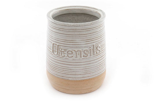 Premium Natural Ceramic Utensil Holder - High Quality, Stylish & Durable - Ideal for Kitchen Organization