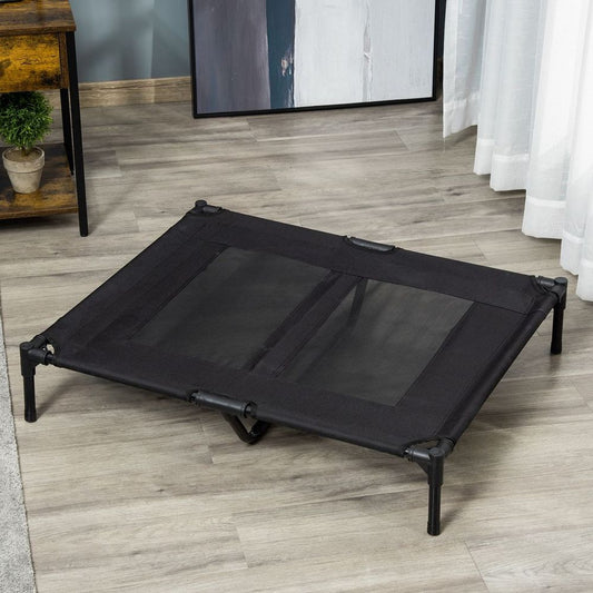 PawHut Large Pet Cot Portable Dog Cat Sleep Bed Elevated Camping Outdoor Black