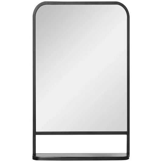 Sleek Square Wall Mirror w/ Shelf, 86x53 cm - Modern Mirrors for Living Room, Bedroom - High Quality