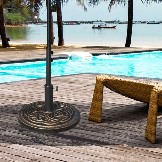 Outsunny 11.5kg Garden Parasol Base for 38mm or 48mm Umbrella Poles Bronze