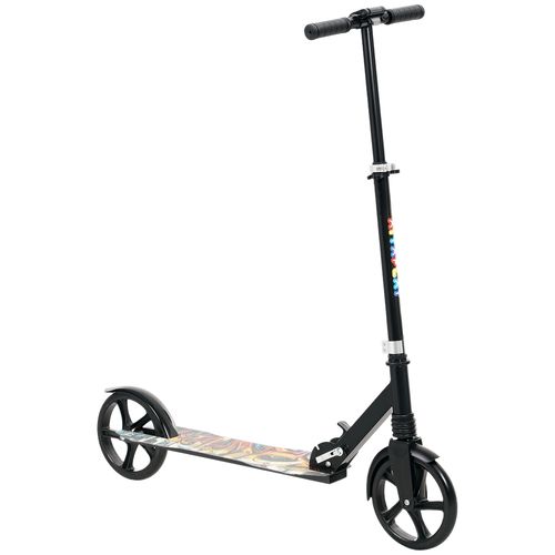 AIYAPLAY Kids Scooter, Foldable Kick Scooter w/ Adjustable Handlebar, Black