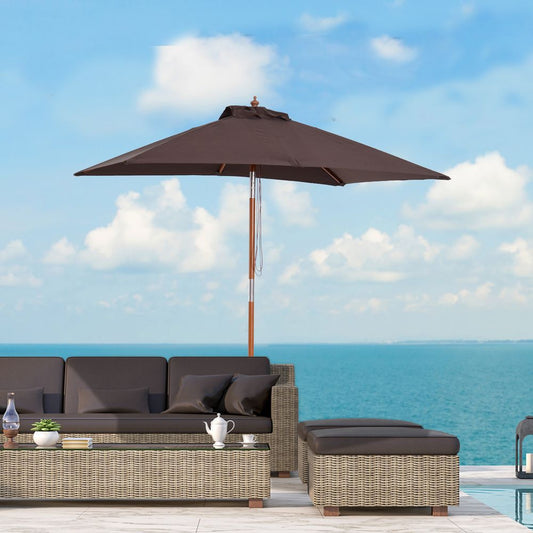 2m x 1.5m Patio Garden Parasol Sunshade Canopy Outdoor Backyard Furniture 6 Ribs
