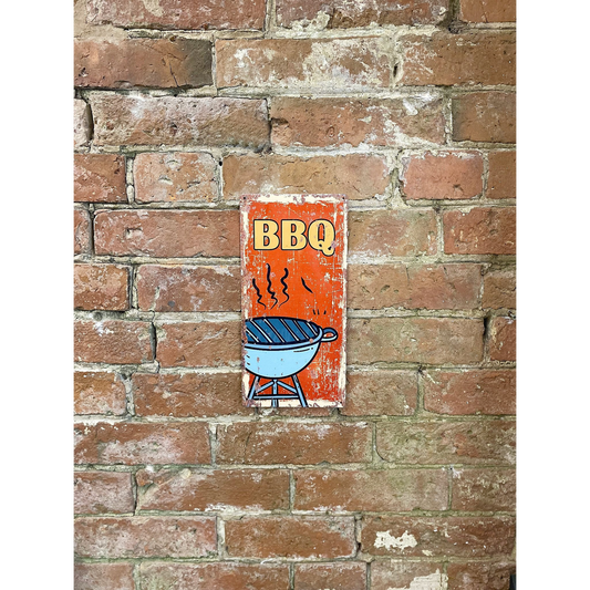 Authentic BBQ Barbeque Metal Wall Sign - Vintage Reproduction for Home or Outdoor Decor