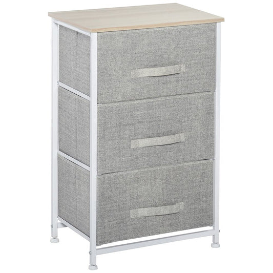 Premium 3-Tier Linen Drawer Cabinet Organizer - Adjustable, White, Oak, Light Grey
