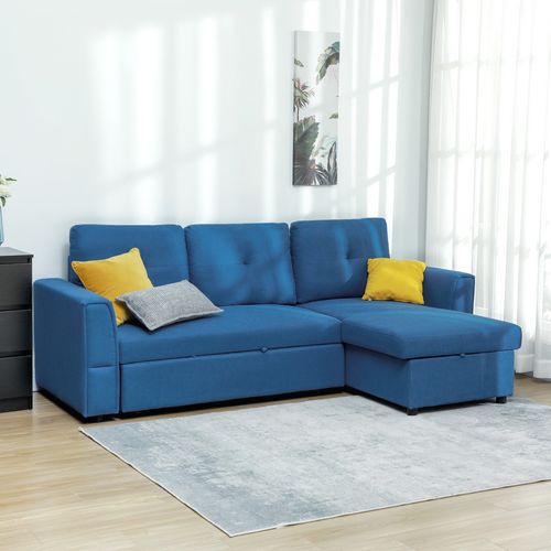 HOMCOM 3 Seater Sofa Bed, Convertible Pull Out Sofa with Storage
