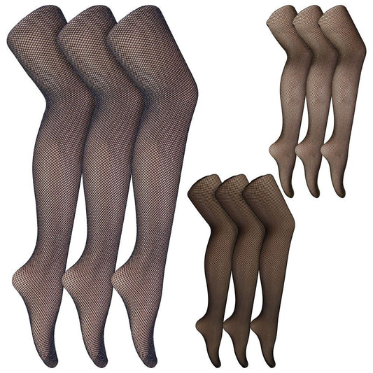Women's 3 Pair Multipack Fishnet Glitter Lurex Tights