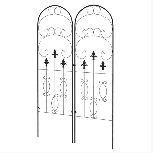 Premium Metal Trellis (Set of 2): Perfect for Climbing Plants, Elegant Scroll Design, Durable & Stylish