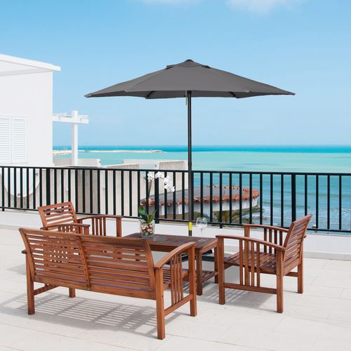 1.96m Parasol Patio Umbrella, Dark Grey
