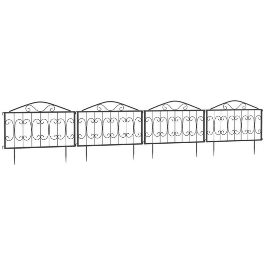 Stylish Metal Garden Fence - Elegant Decorative Border Edging