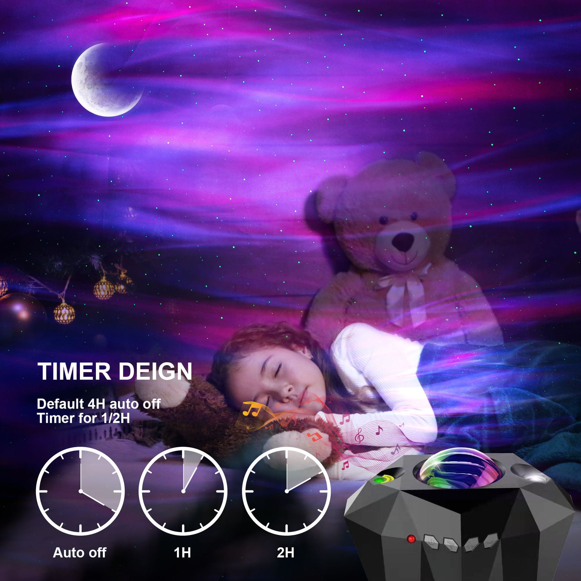Usb Water Pattern Bluetooth Music Ocean Star Projector Lamp | Luxury Home Accessories | Heulog Glow