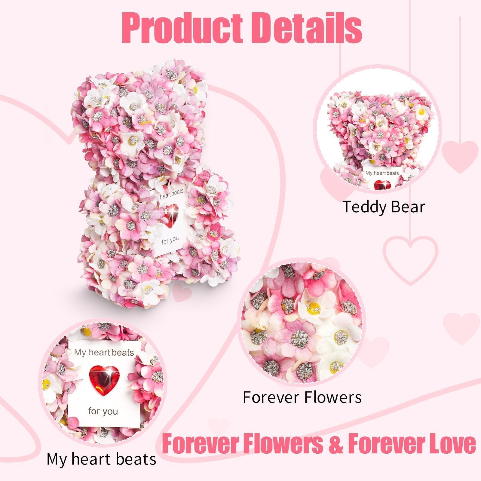 Valentine's Day Artificial Rose Bear Handmade Gift | Luxury Home Accessories | Heulog Glow