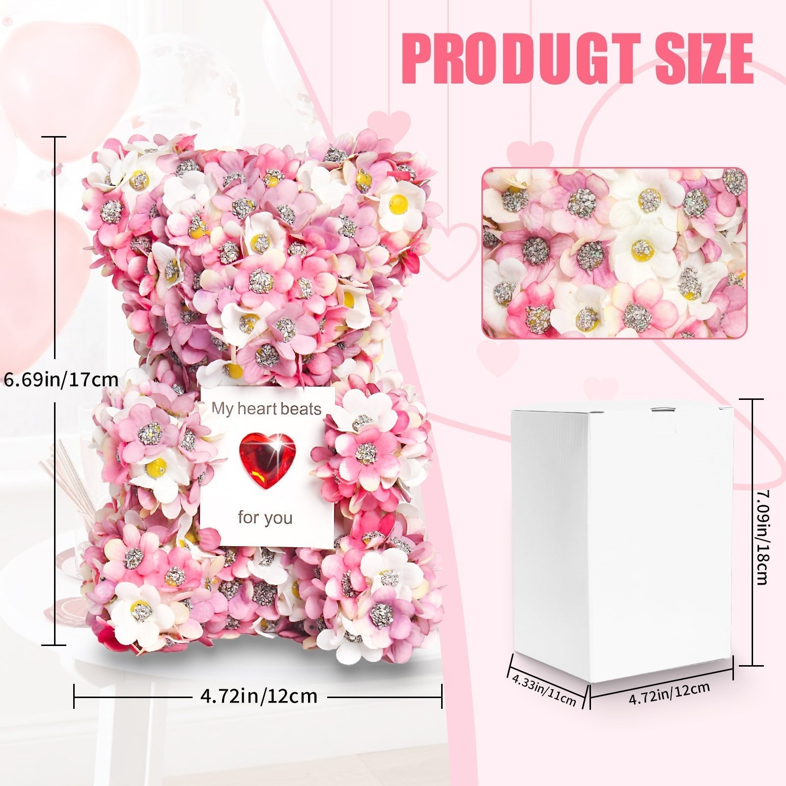 Valentine's Day Artificial Rose Bear Handmade Gift | Luxury Home Accessories | Heulog Glow
