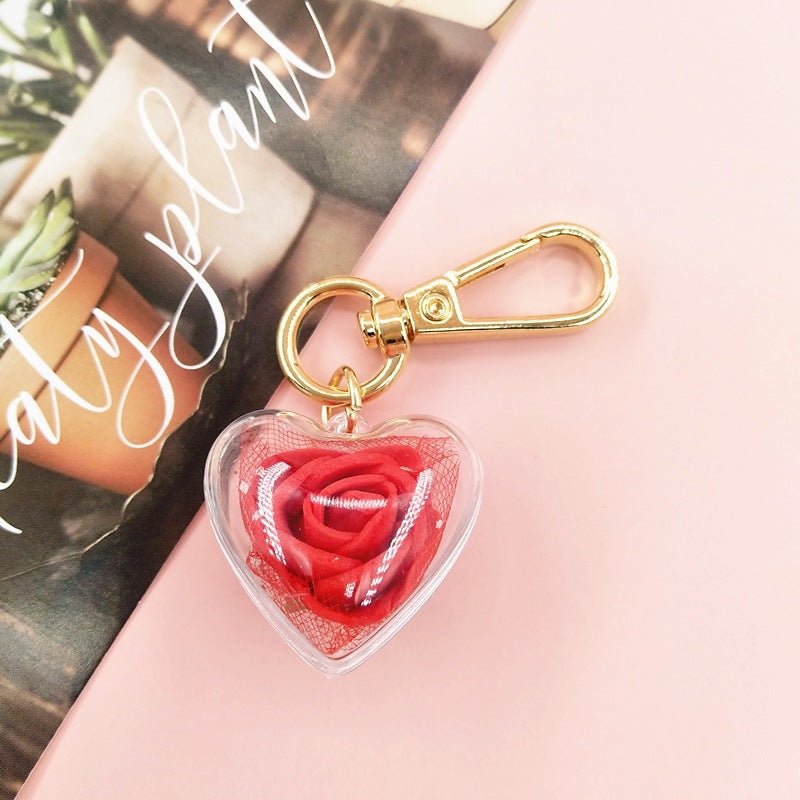 Valentine's Day Creative Gift Rose Forever Flower Key Chain | Luxury Home Accessories | Heulog Glow