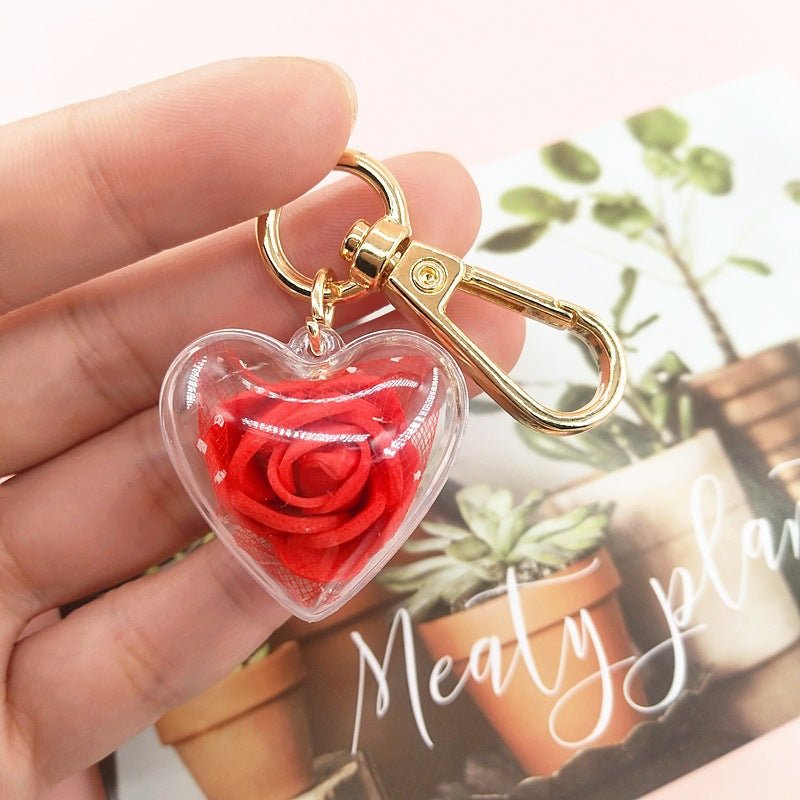 Valentine's Day Creative Gift Rose Forever Flower Key Chain | Luxury Home Accessories | Heulog Glow