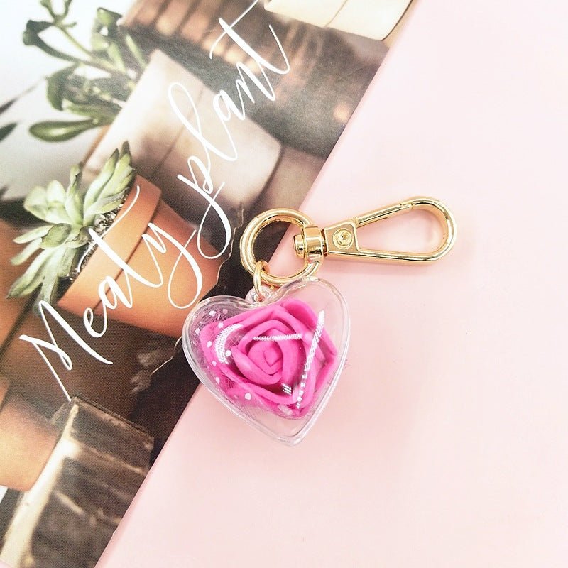 Valentine's Day Creative Gift Rose Forever Flower Key Chain | Luxury Home Accessories | Heulog Glow