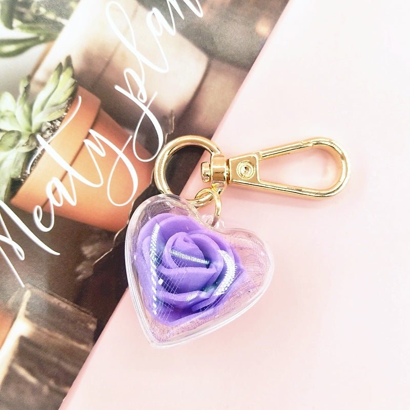 Valentine's Day Creative Gift Rose Forever Flower Key Chain | Luxury Home Accessories | Heulog Glow