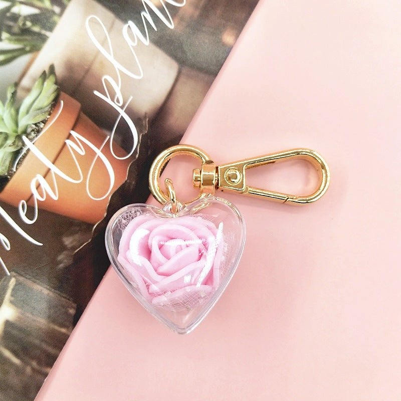 Valentine's Day Creative Gift Rose Forever Flower Key Chain | Luxury Home Accessories | Heulog Glow