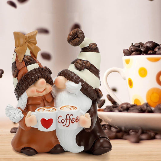 Valentine's Day Gift Coffee Double Dwarf Resin Craft Ornament | Luxury Home Accessories | Heulog Glow