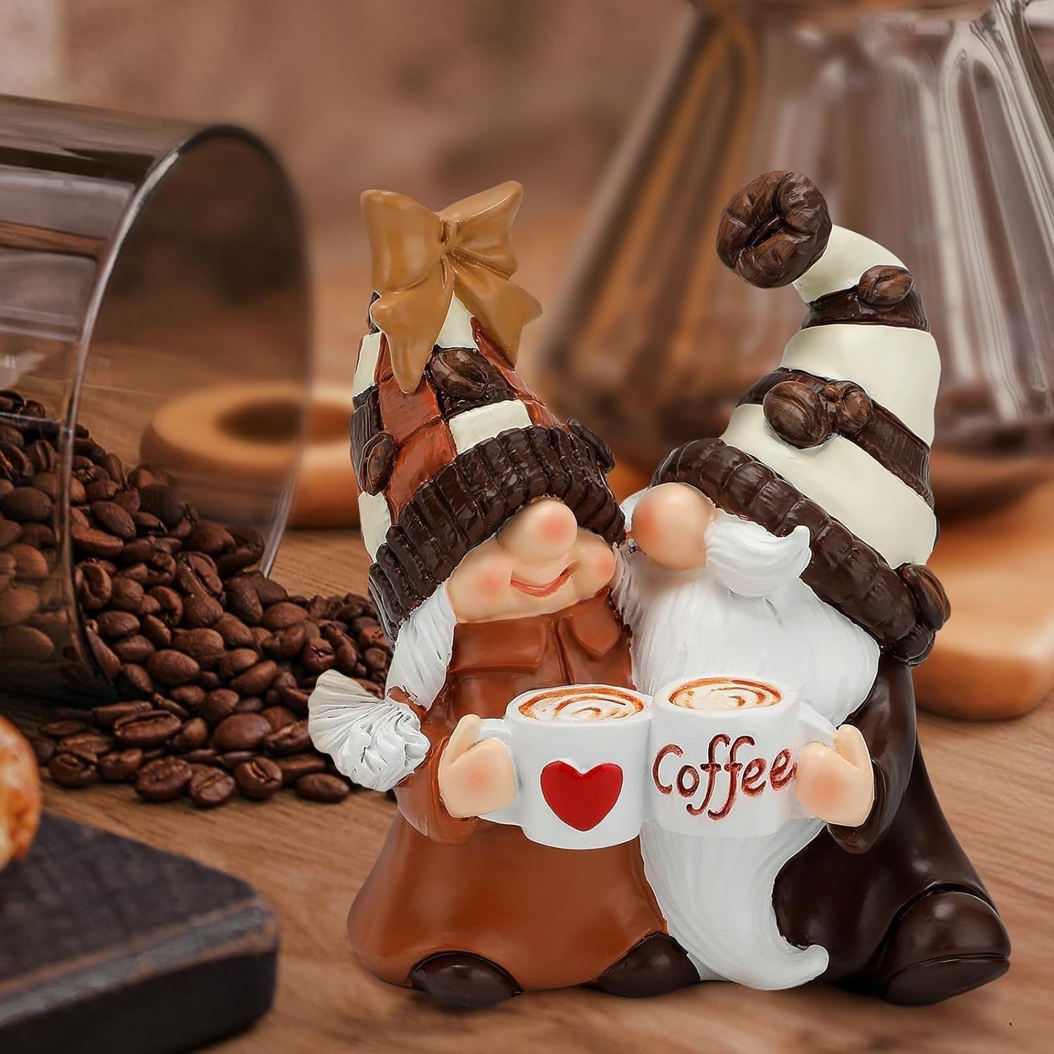 Valentine's Day Gift Coffee Double Dwarf Resin Craft Ornament | Luxury Home Accessories | Heulog Glow