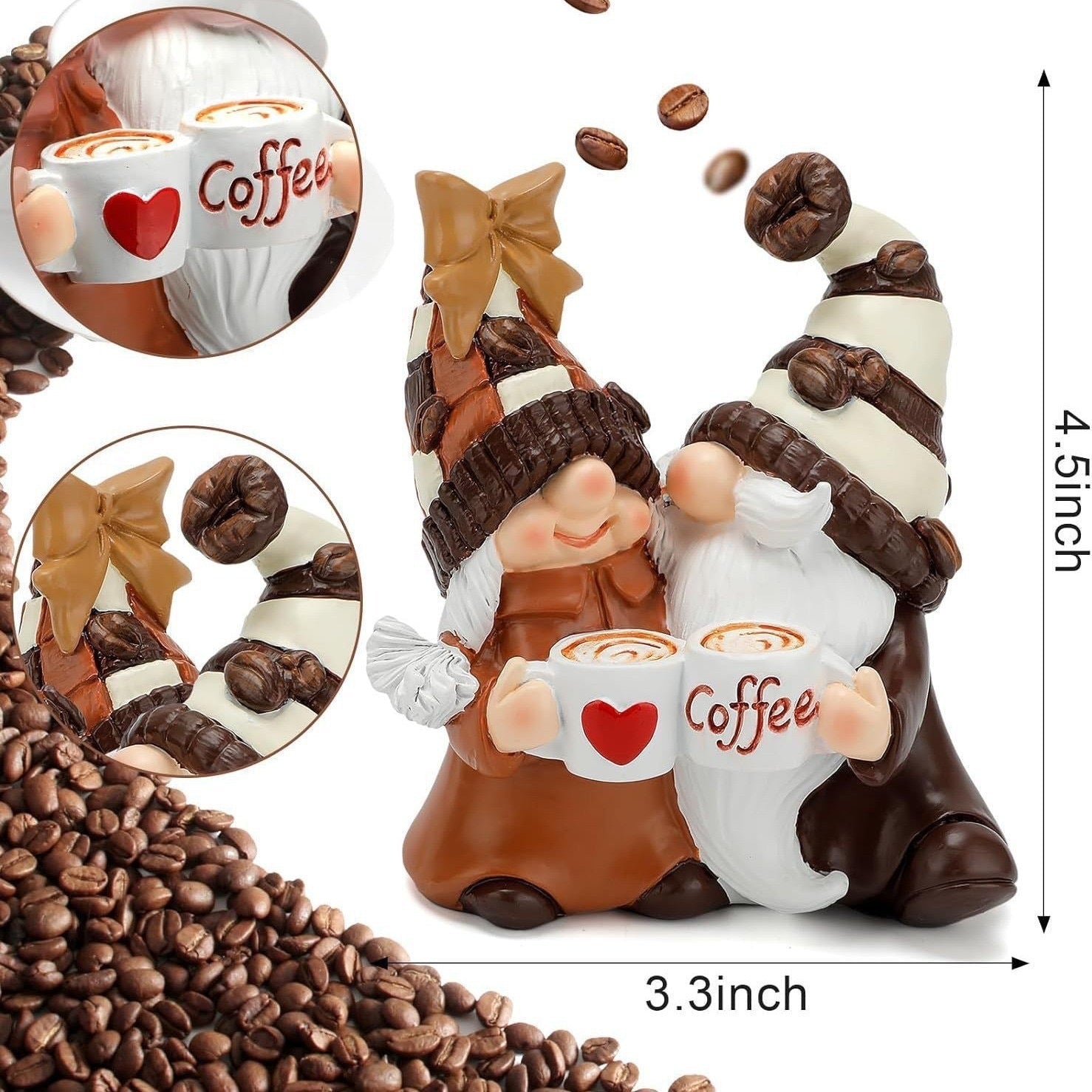 Valentine's Day Gift Coffee Double Dwarf Resin Craft Ornament | Luxury Home Accessories | Heulog Glow