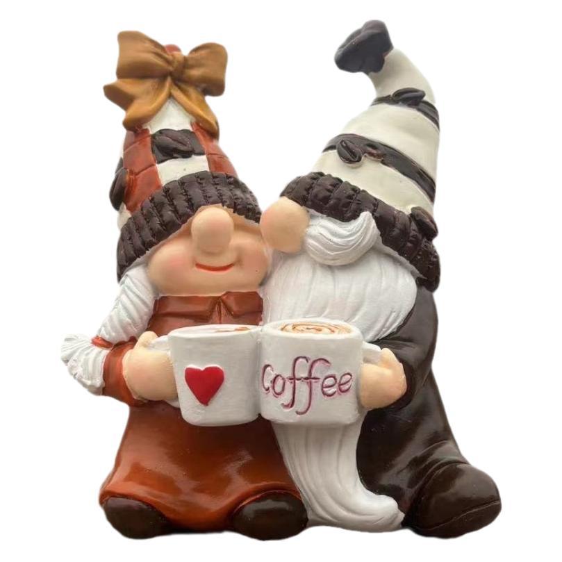 Valentine's Day Gift Coffee Double Dwarf Resin Craft Ornament | Luxury Home Accessories | Heulog Glow