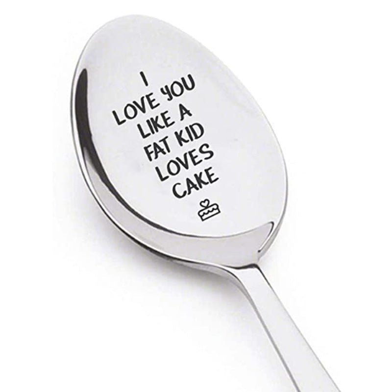 Valentine's Day Gift Engraved Stainless Steel Long-handled Spoon | Luxury Home Accessories | Heulog Glow