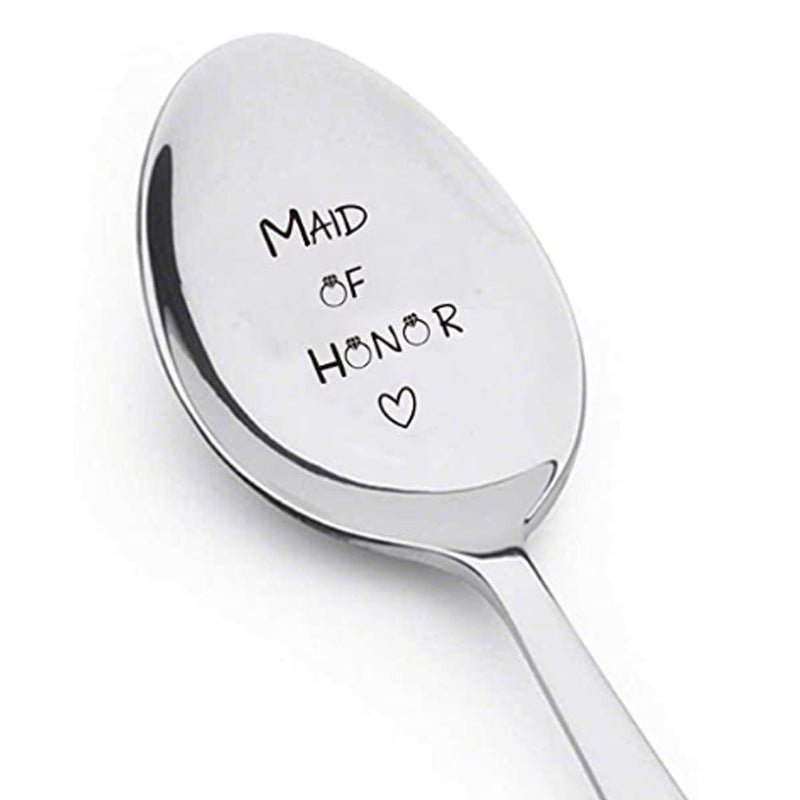 Valentine's Day Gift Engraved Stainless Steel Long-handled Spoon | Luxury Home Accessories | Heulog Glow