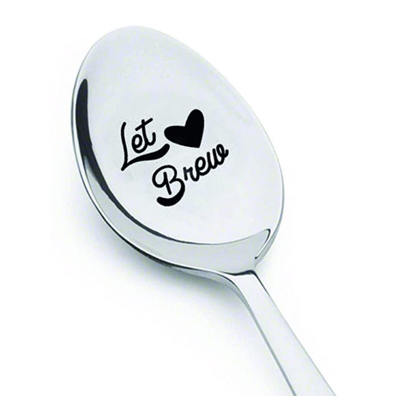 Valentine's Day Gift Engraved Stainless Steel Long-handled Spoon | Luxury Home Accessories | Heulog Glow