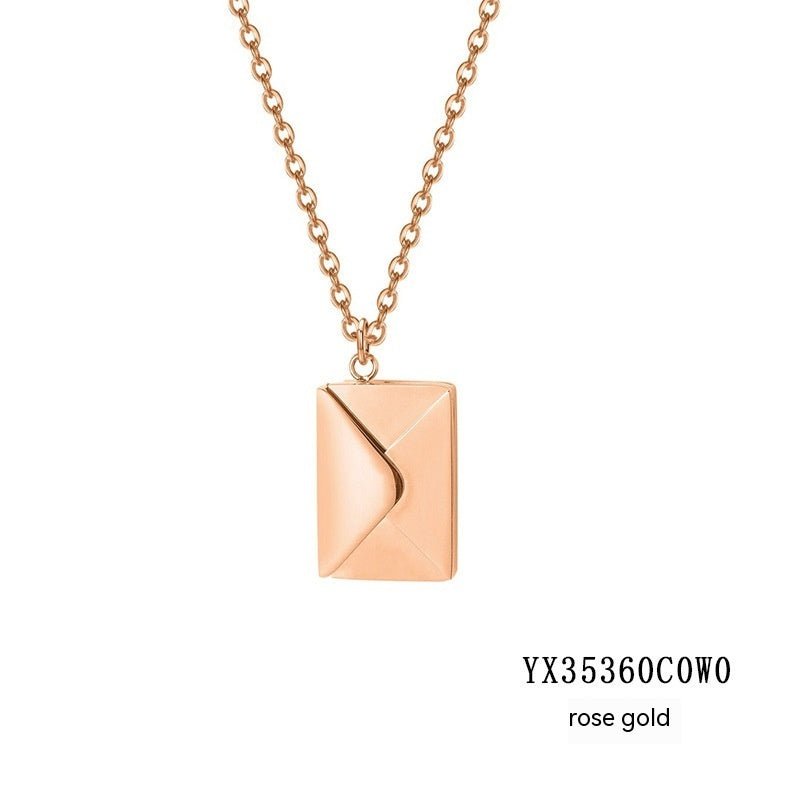 Valentine's Day Gift Envelope Engraved Necklace | Luxury Home Accessories | Heulog Glow