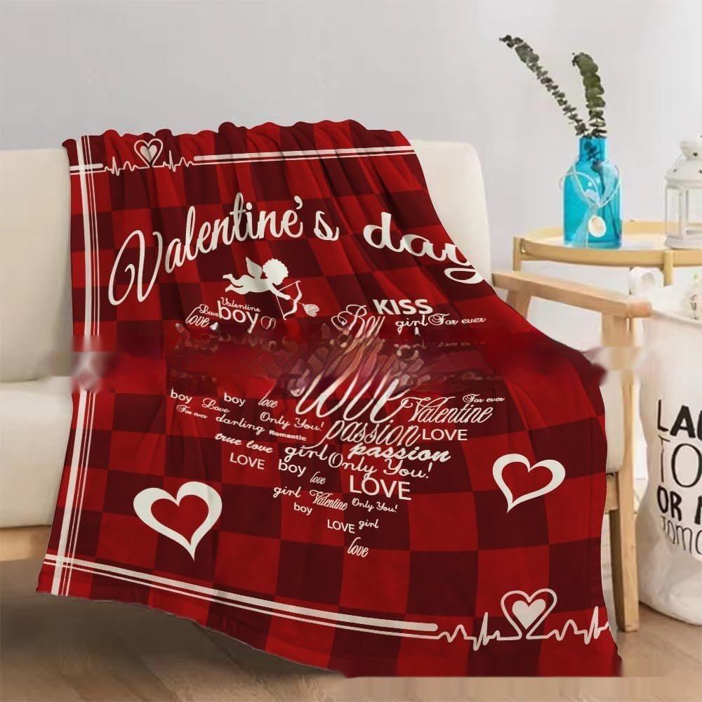 Valentine's Day Gift Small Love Holiday Gift Christmas Flannel Blanket | Luxury Home Accessories | Heulog Glow