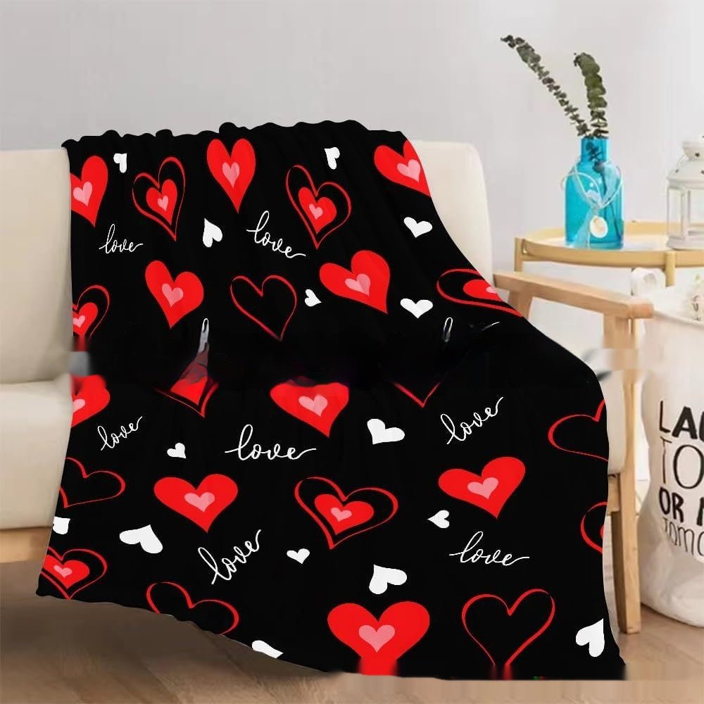 Valentine's Day Gift Small Love Holiday Gift Christmas Flannel Blanket | Luxury Home Accessories | Heulog Glow