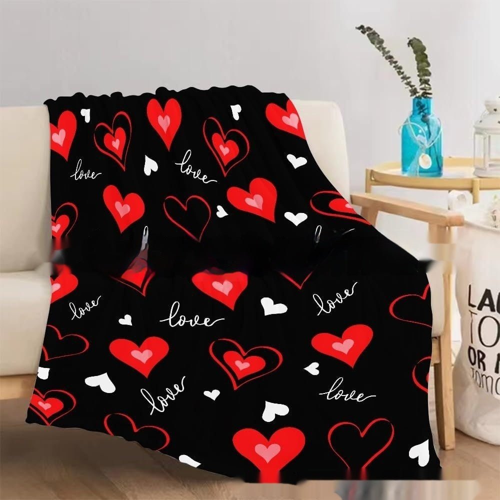 Valentine's Day Gift Small Love Holiday Gift Christmas Flannel Blanket | Luxury Home Accessories | Heulog Glow