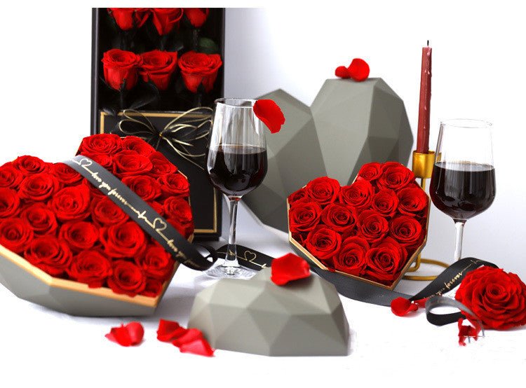 Valentine's Day Goddess's Day Birthday Gift Box For Girlfriend With Preserved Flowers And Roses | Luxury Home Accessories | Heulog Glow