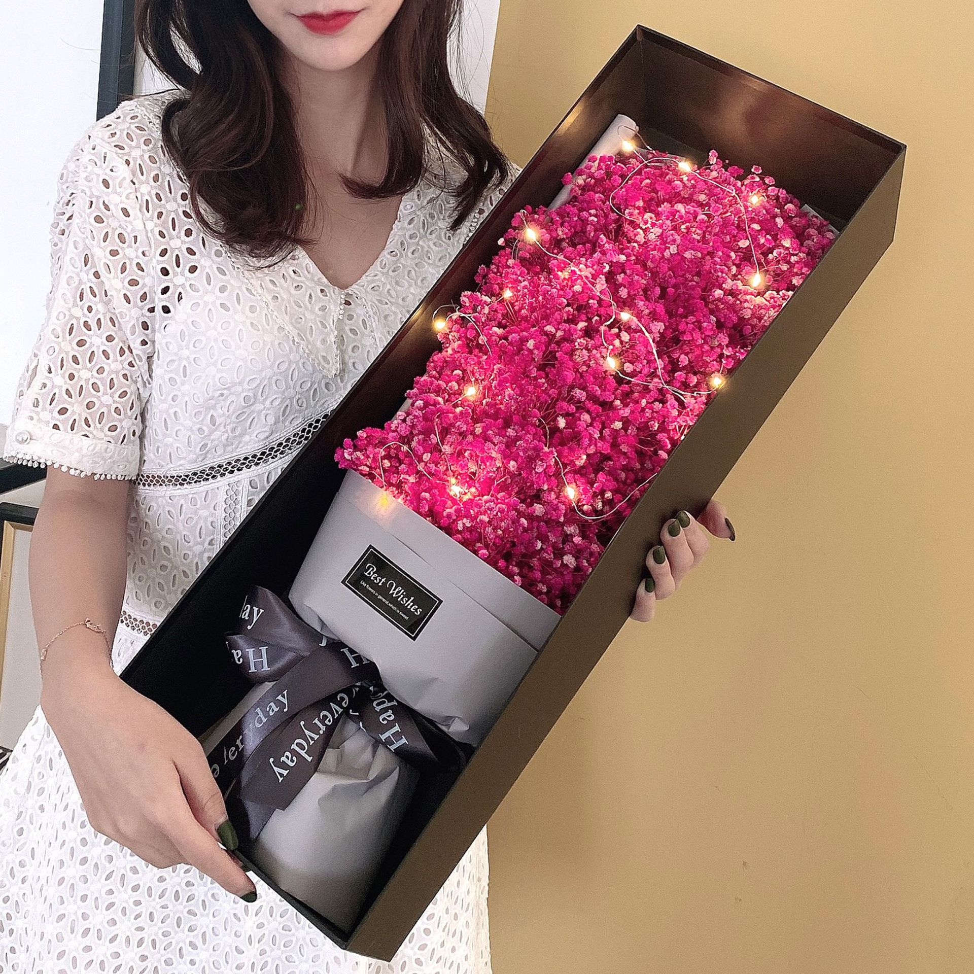 Valentine's Day Mother's Day Gift Gypsophila Flower Bouquet Big Gift Box Birthday Gift Eternal Flower | Luxury Home Accessories | Heulog Glow