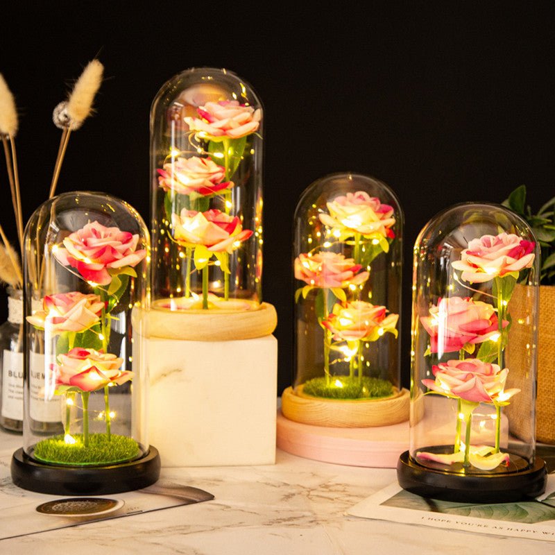 Valentine's Day Three Roses Creative Gift Decoration | Luxury Home Accessories | Heulog Glow