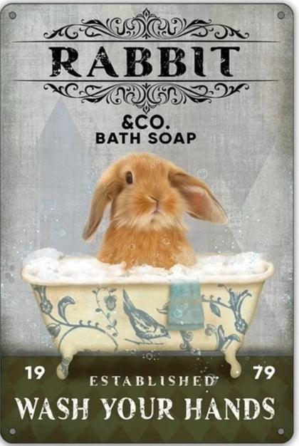 Various Rabbit Tin Sign | Luxury Home Accessories | Heulog Glow