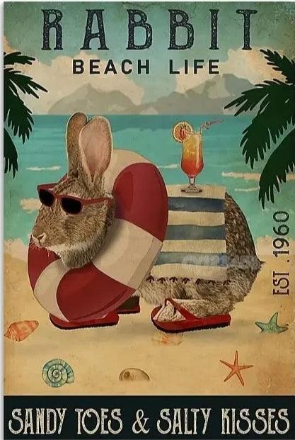 Various Rabbit Tin Sign | Luxury Home Accessories | Heulog Glow