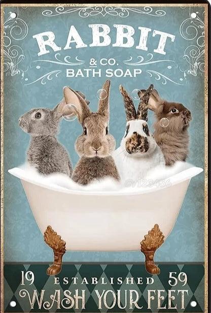 Various Rabbit Tin Sign | Luxury Home Accessories | Heulog Glow