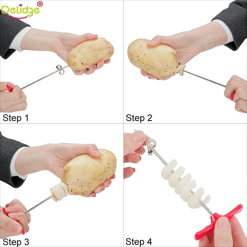 Vegetable twist knife winder Potato spiral slicer Manual rolling spiral slicer | Luxury Home Accessories | Heulog Glow