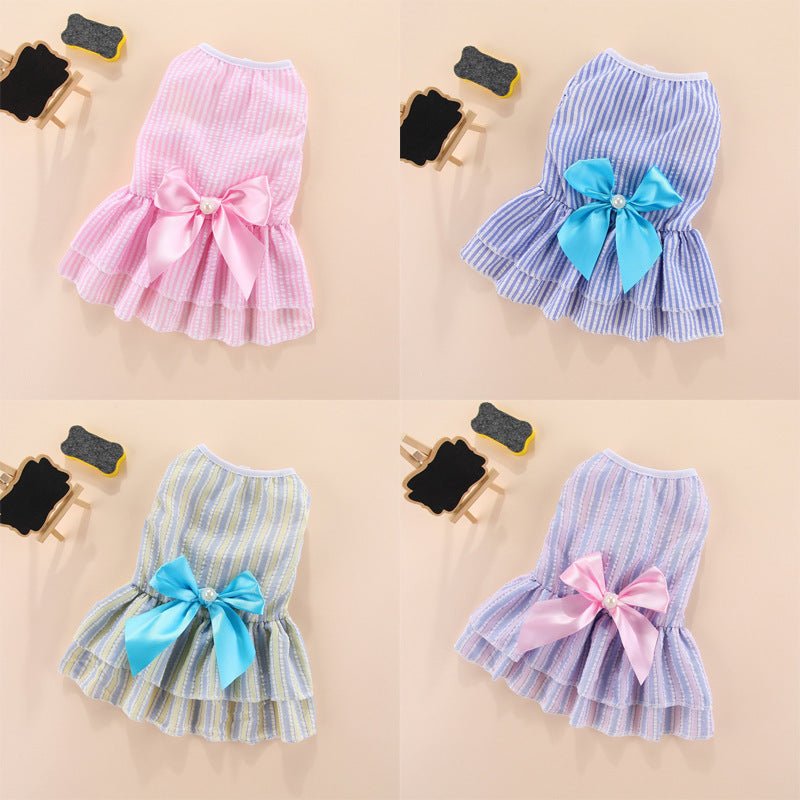 Vertical Striped Butterfly Skirt Pet Cat Dog | Luxury Home Accessories | Heulog Glow