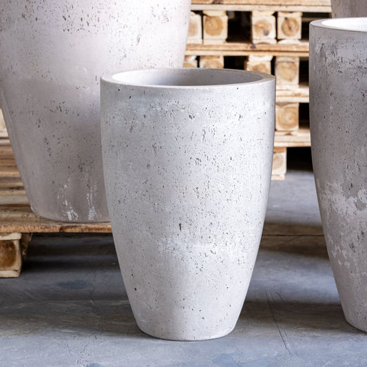 Vessara | Truffle – 52cm Tall Concrete Planter – 15L Vase-Shaped Plant Pot