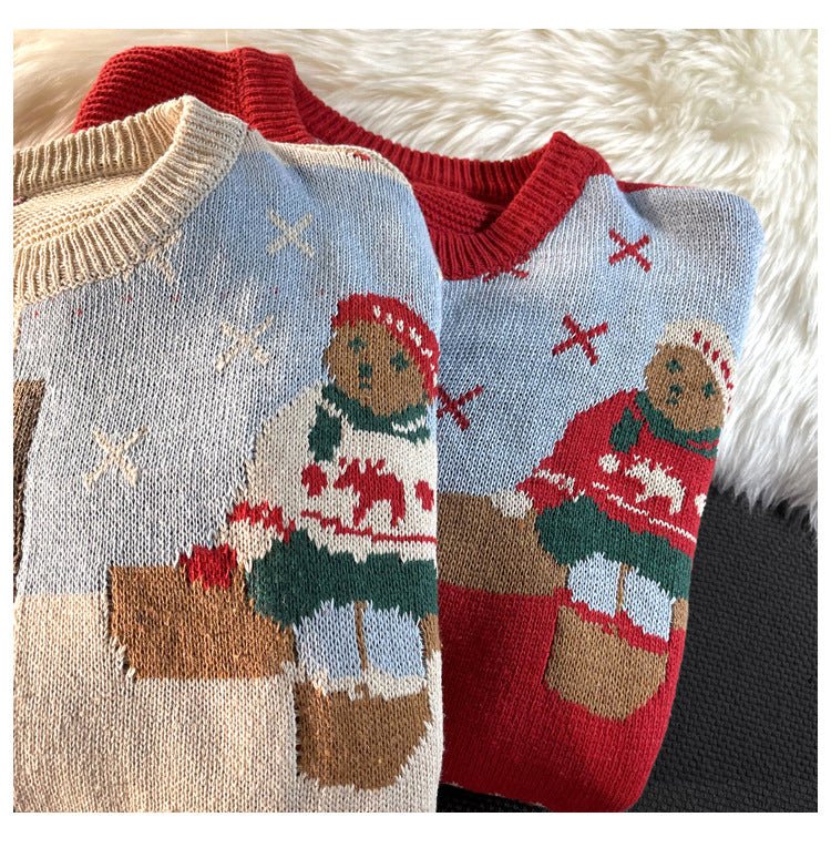 Vintage Loose Round Neck Christmas Sweater | Luxury Home Accessories | Heulog Glow