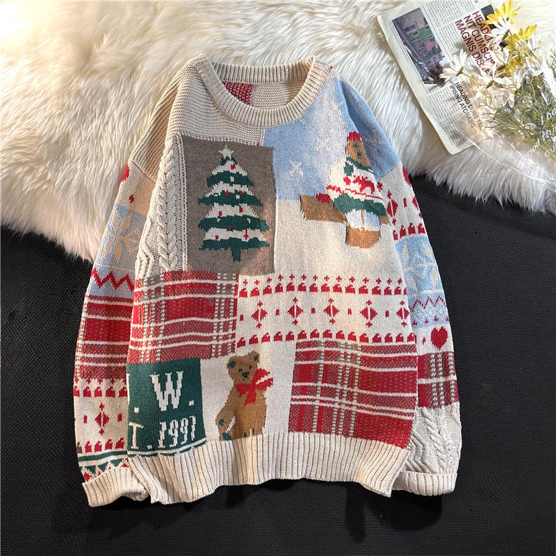 Vintage Loose Round Neck Christmas Sweater | Luxury Home Accessories | Heulog Glow
