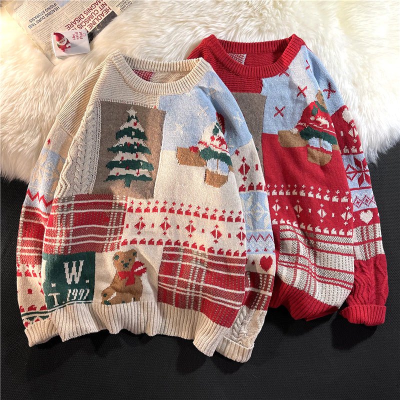 Vintage Loose Round Neck Christmas Sweater | Luxury Home Accessories | Heulog Glow